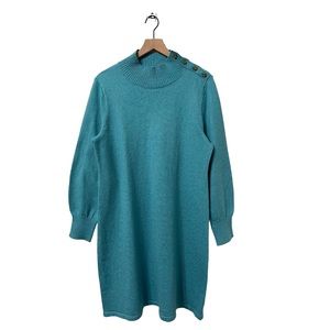 Talbots Turquoise Confetti Sweater Casual Dress